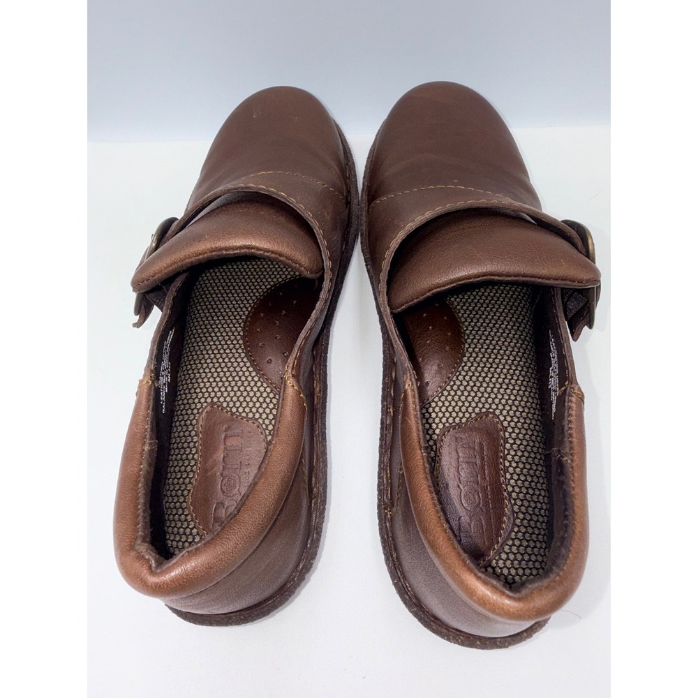 Born Loafers Women 9 Brown Leather Monk Strap Buckle - Picture 5 of 8